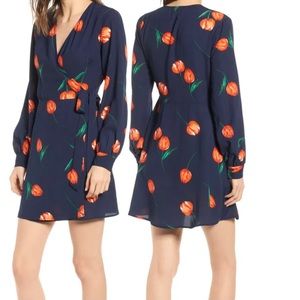 Floral wrap mini dress. Only worn once. USA size S
